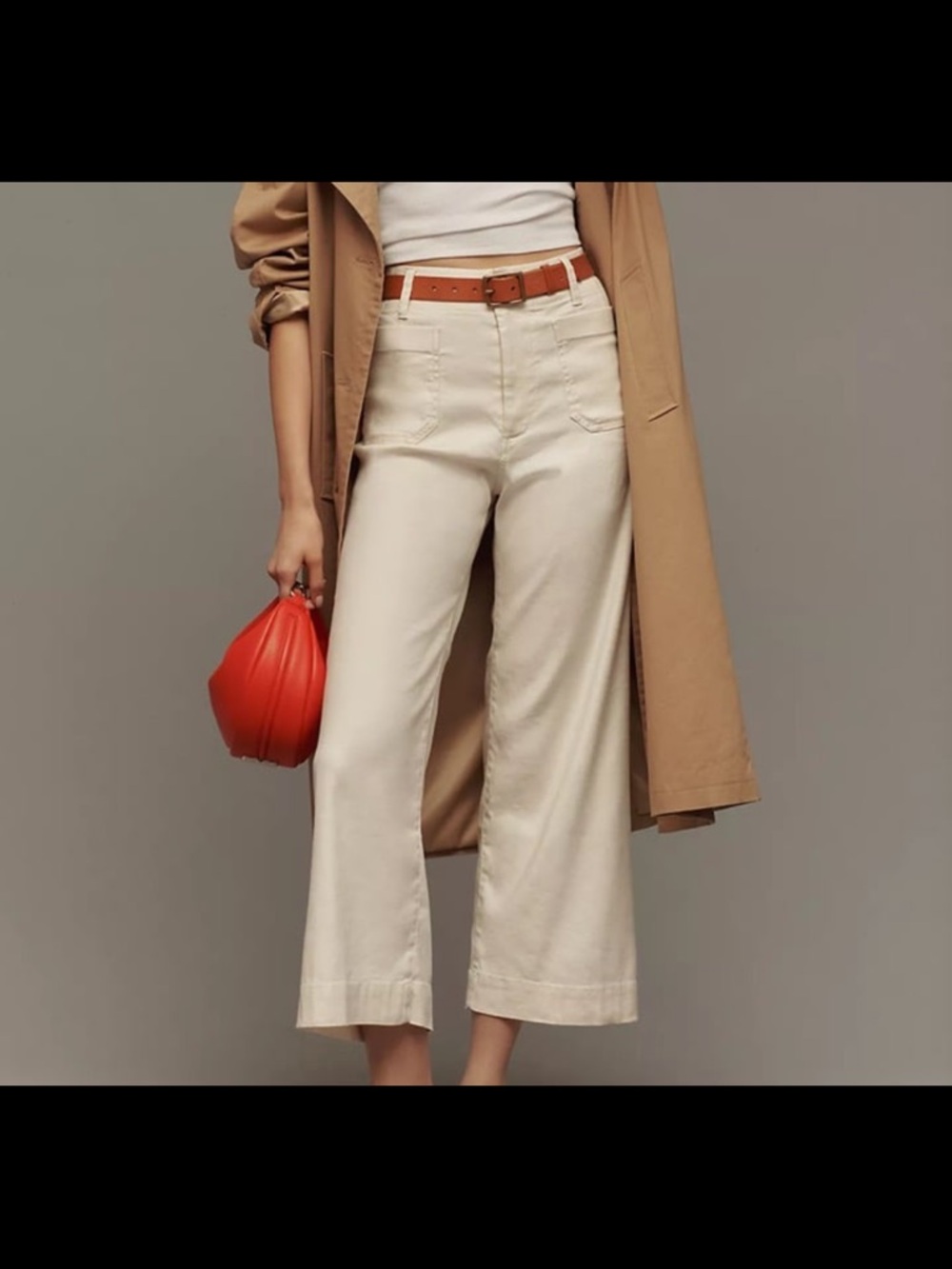 🆕 Anthropologie Maeve The Colette European Linen Stretch Wide Leg Pants - 28